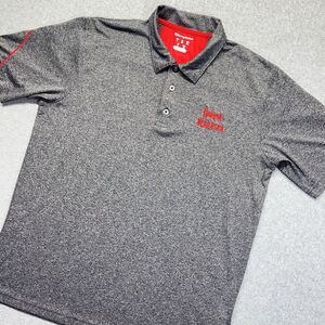 Champion Elite Nebraska Cornhuskers Golf Polo Shirt Mens Large L Gray